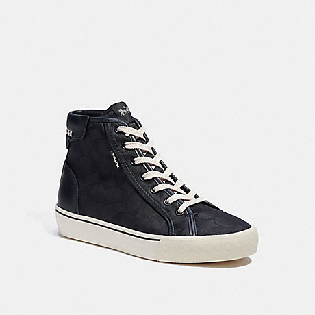 COACH C9061 Citysole High Top Platform Sneaker In Recycled Signature Jacquard Black