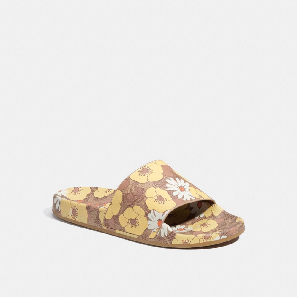 Udele Sport Slide With Floral Print - C9064 - Vanilla