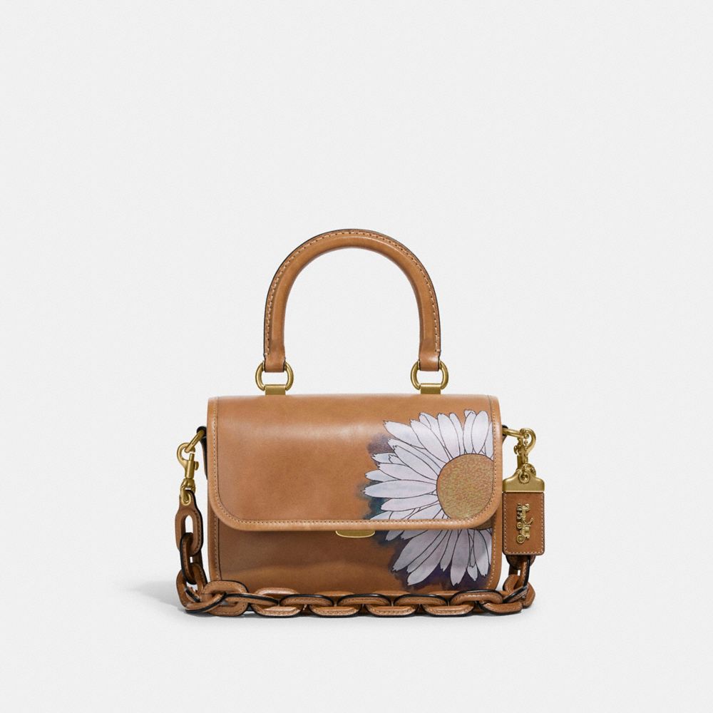COACH C9067 Coach X Kōki, Rogue Top Handle In Original Natural Leather With Daisy Brass/Turmeric Nut