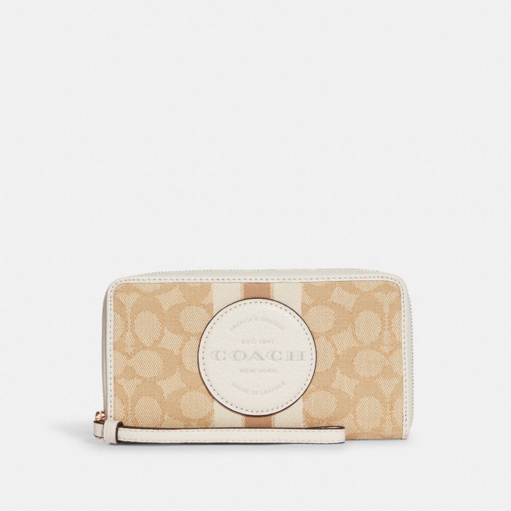 COACH アコーディオンウォレットシグネチャージャカードウィズストライプアウトレット