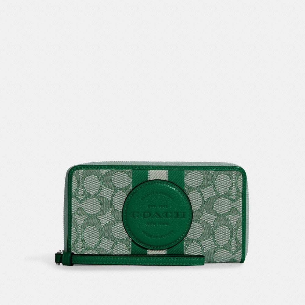 COACH C9073 - DEMPSEY LARGE PHONE WALLET IN SIGNATURE JACQUARD WITH ...