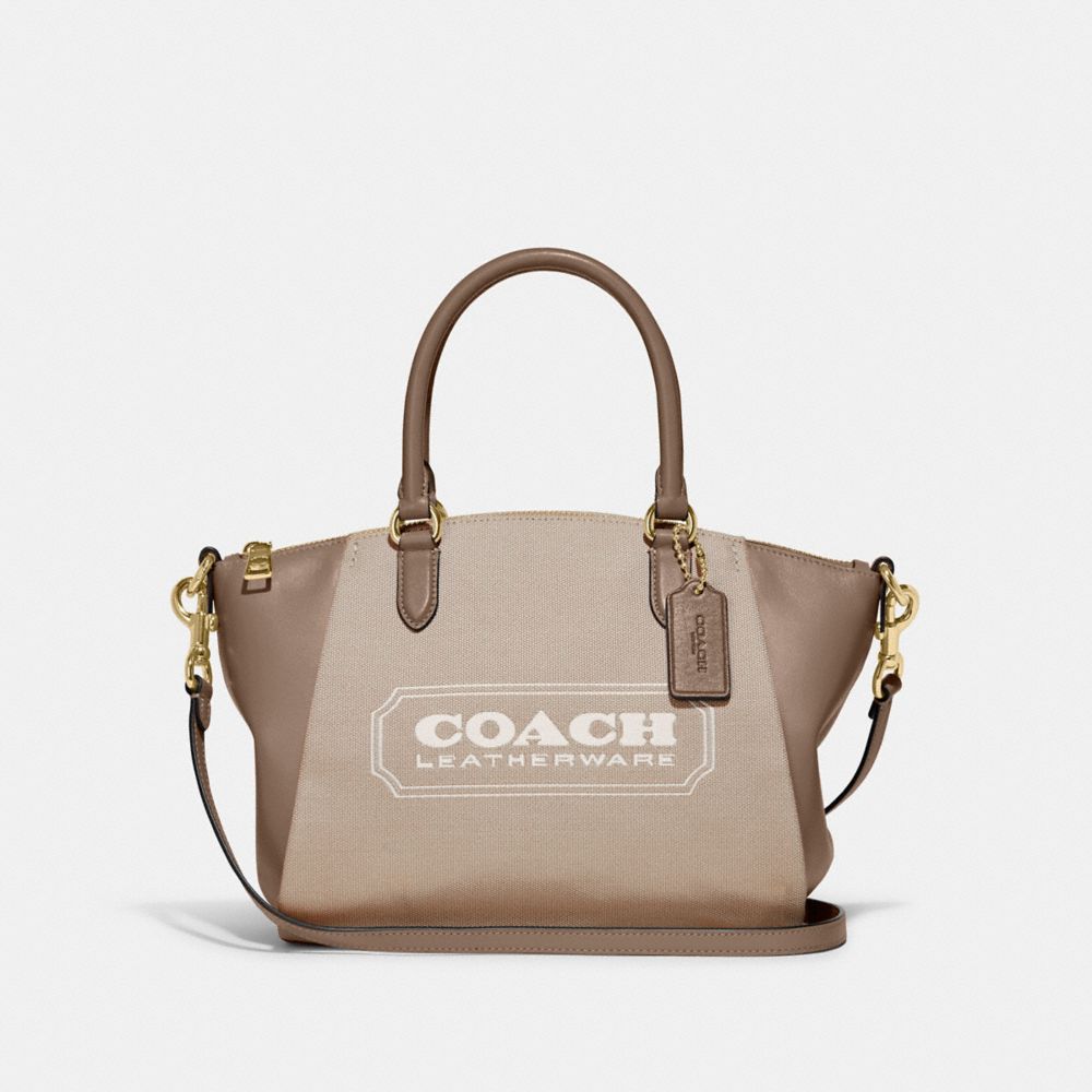 COACH C9079 Elise Satchel With Coach Badge GOLD/CHALK TAUPE
