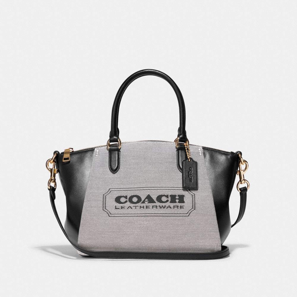 COACH C9079 Elise Satchel With Coach Badge GD/Salt Black