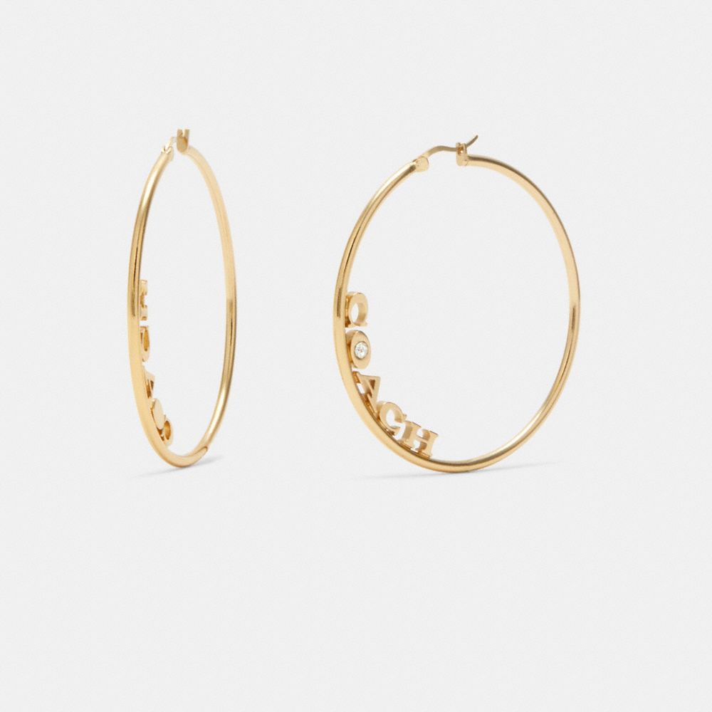 COACH Coach Medium Hoop Earrings - GOLD - C9111