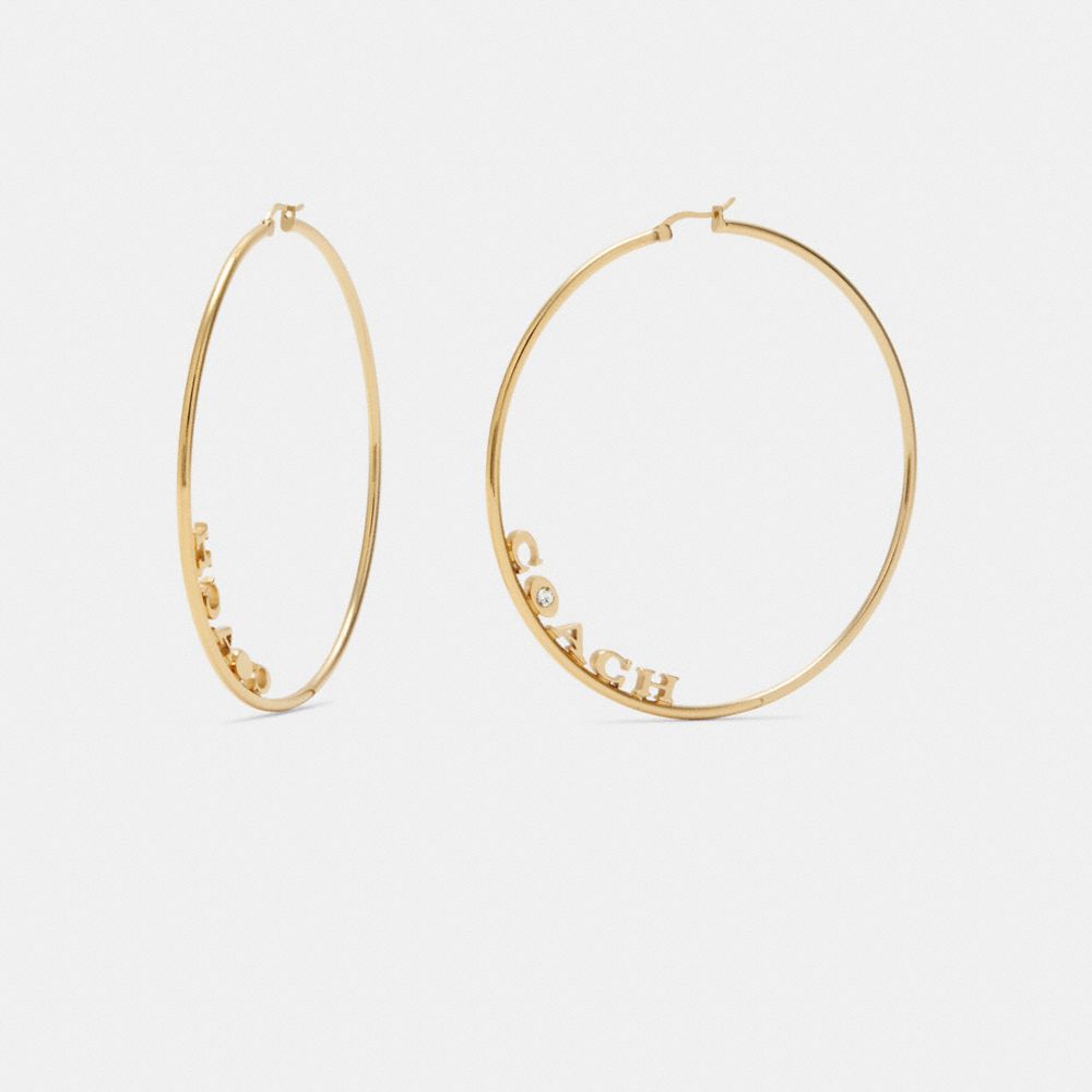 Signature Large Hoop Earrings - C9112 - GOLD