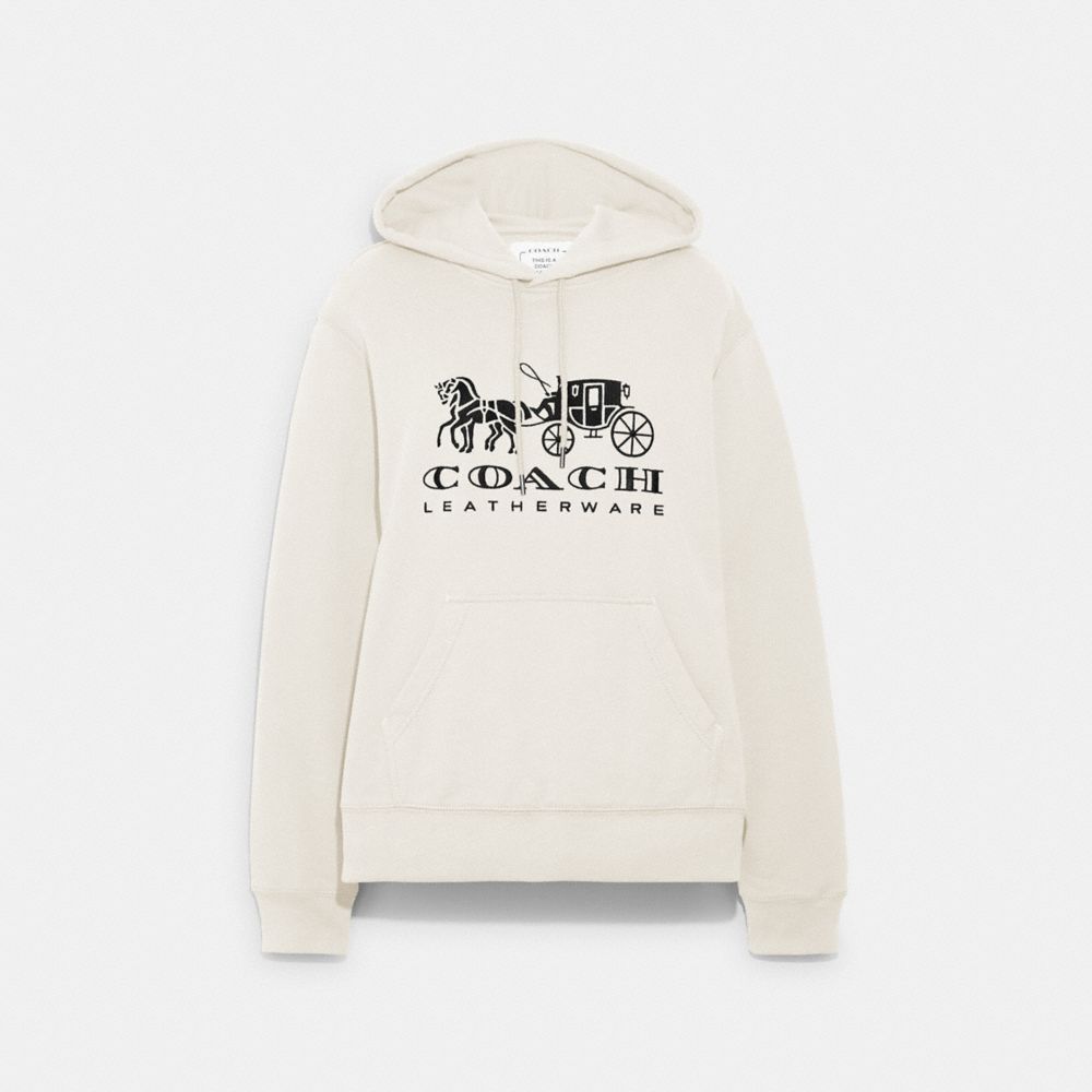 C9113 - Horse And Carriage Hoodie In Organic Cotton Cream