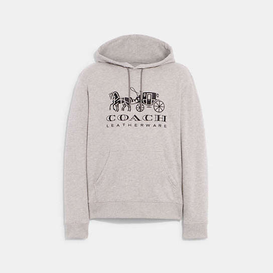 C9113 - Horse And Carriage Hoodie In Organic Cotton Heather Grey