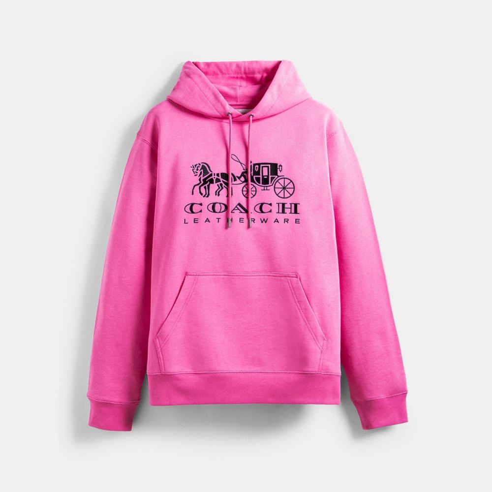 Horse And Carriage Hoodie In Organic Cotton - C9113 - Petunia