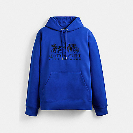 COACH C9113 Horse And Carriage Hoodie In Organic Cotton Blue-Fin