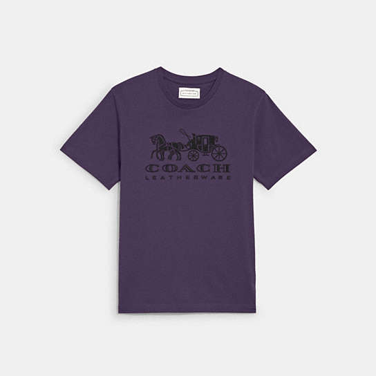 C9114 - Horse And Carriage T Shirt In Organic Cotton Gray