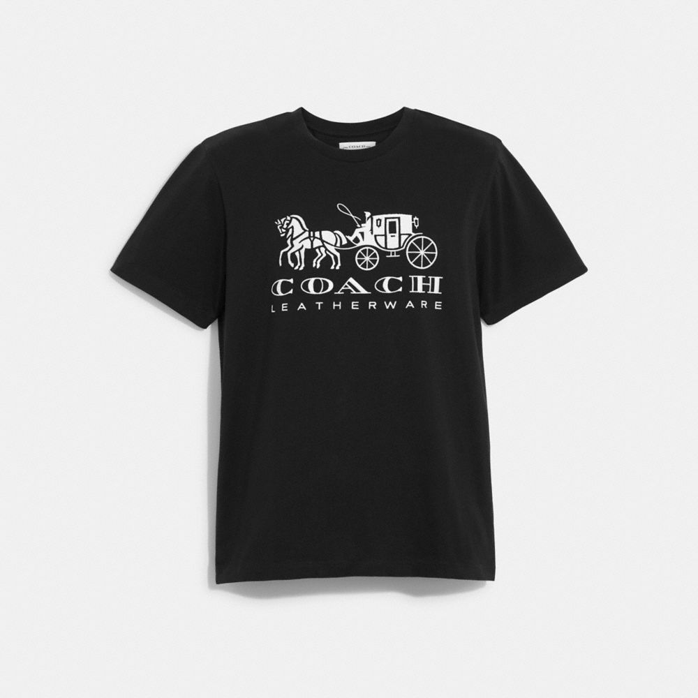 COACH C9114 Horse And Carriage T Shirt In Organic Cotton Black