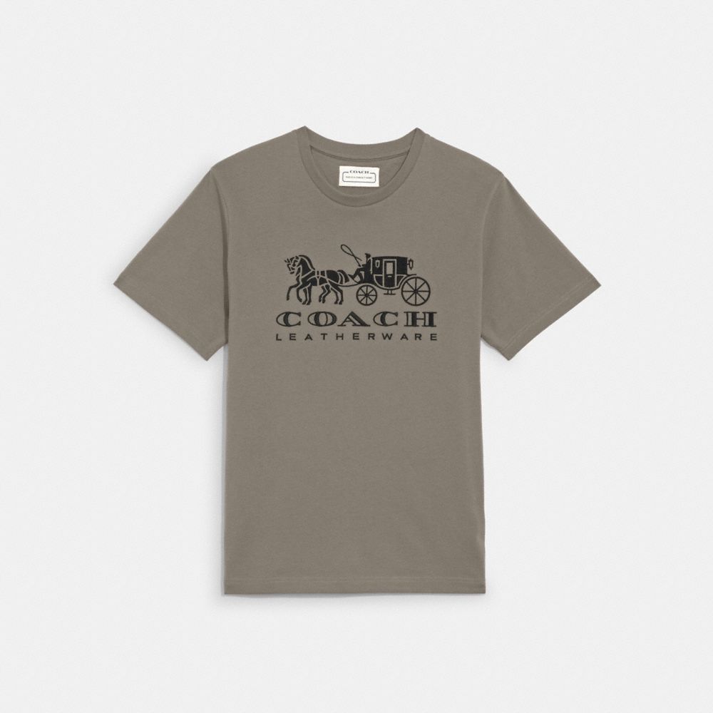 COACH C9114 Horse And Carriage T Shirt In Organic Cotton Gray