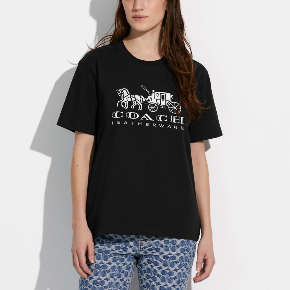 HORSE AND CARRIAGE T-SHIRT IN ORGANIC COTTON