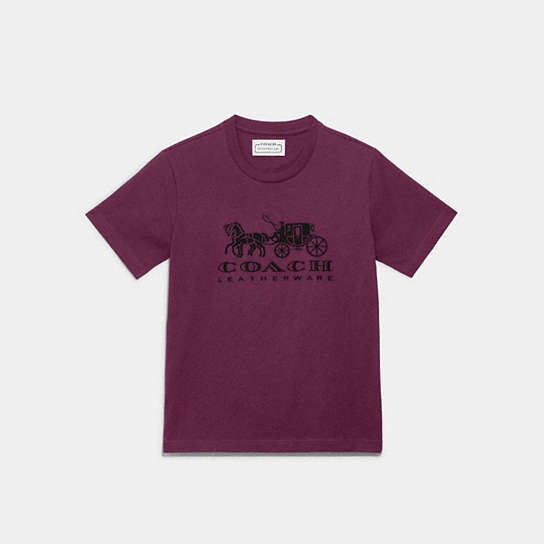 C9117 - Horse And Carriage T Shirt In Organic Cotton Black