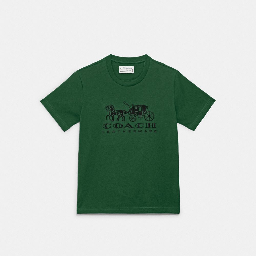COACH C9117 Horse And Carriage T Shirt In Organic Cotton Black