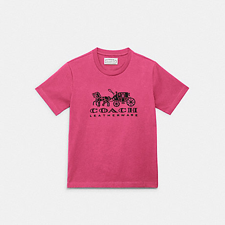 COACH C9117 Horse And Carriage T Shirt In Organic Cotton Petunia