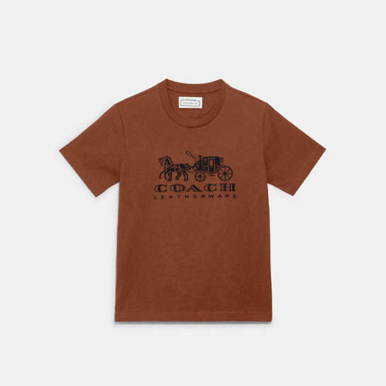 C9117 - Horse And Carriage T Shirt In Organic Cotton Black