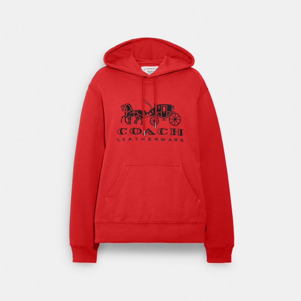 C9118 - Horse And Carriage Hoodie In Organic Cotton Sport Red
