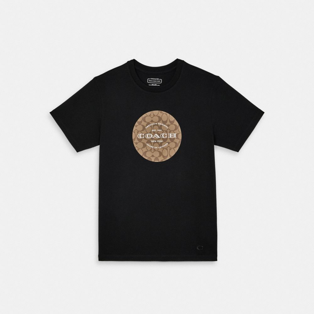 COACH Signature T Shirt - BLACK - C9140