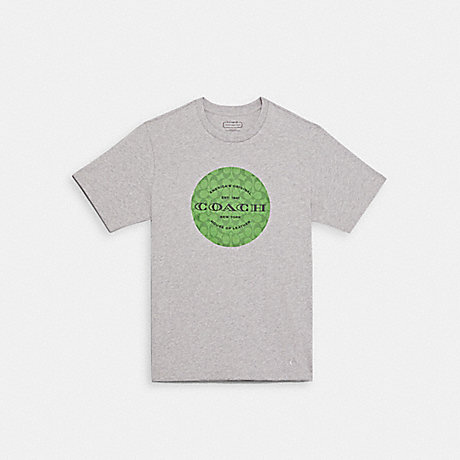 COACH Signature T Shirt - HEATHER GREY GREEN - C9140