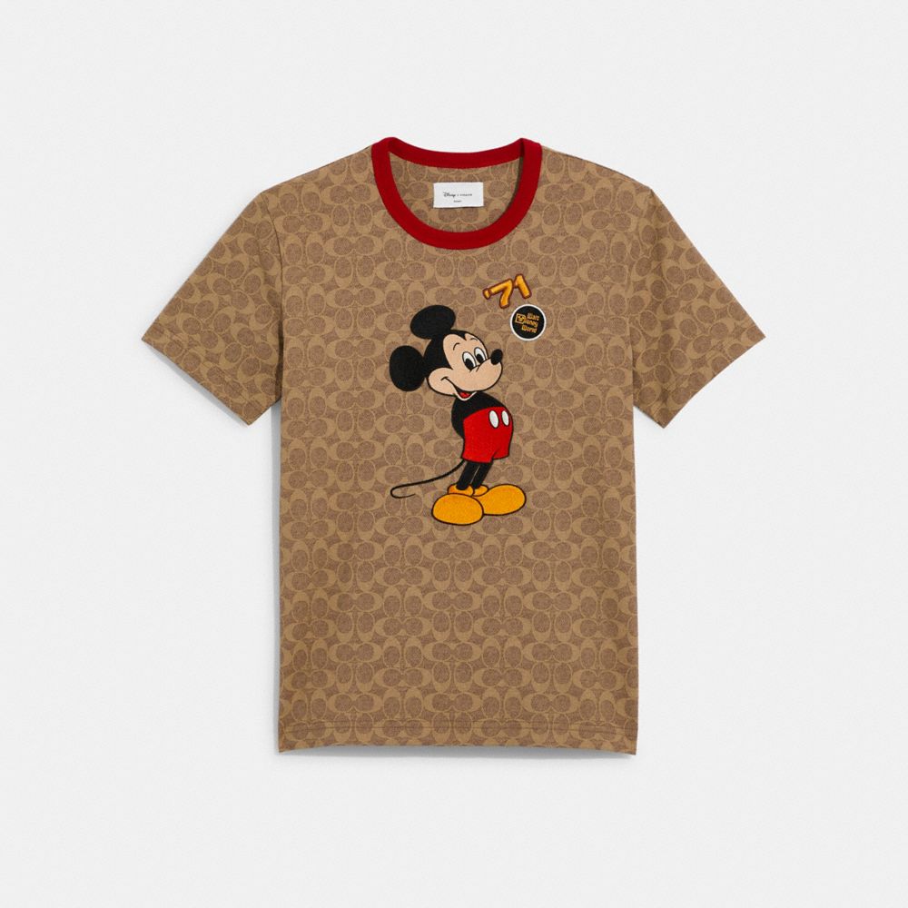DISNEY X COACH MICKEY MOUSE AND FRIENDS SIGNATURE T-SHIRT IN ORGANIC COTTON