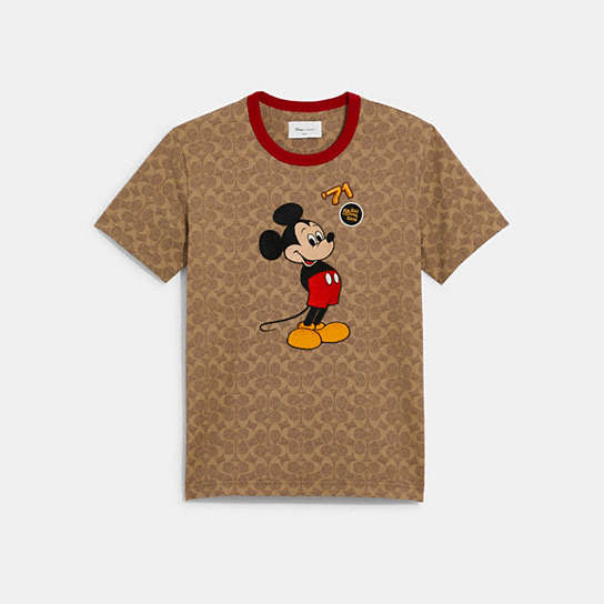 C9145 - Disney X Coach Mickey Mouse And Friends Signature T Shirt In Organic Cotton Signature C