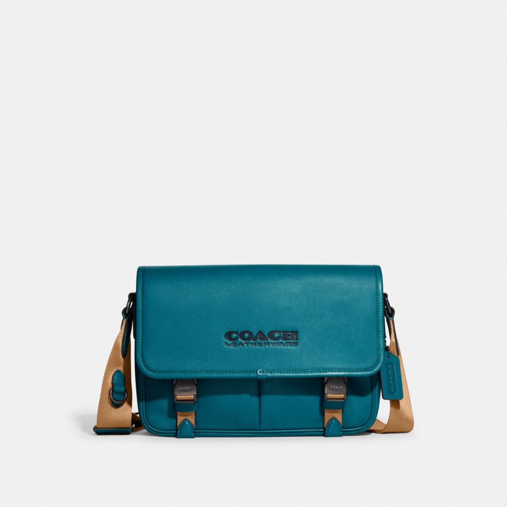 COACH C9157 League Messenger Bag Deep Turquoise