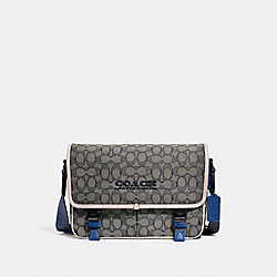 COACH C9158 League Messenger Bag In Signature Jacquard NAVY/STEAM