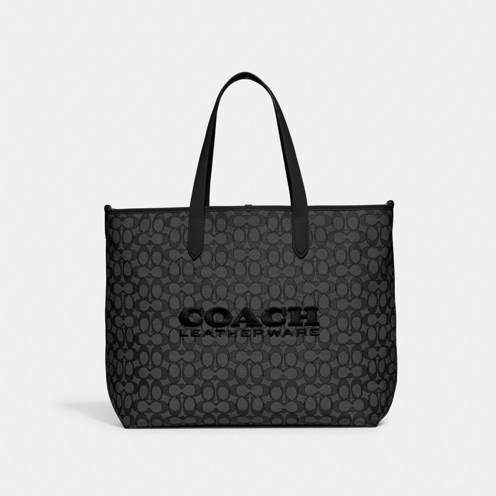 COACH C9159 League Tote In Signature Jacquard CHARCOAL/BLACK