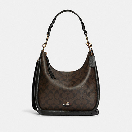 COACH Jules Hobo In Signature Canvas - GOLD/BROWN BLACK - C9189