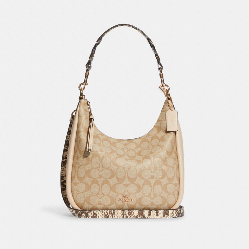 COACH C9191 - Jules Hobo In Signature Canvas GOLD/LIGHT KHAKI/IVORY MULTI