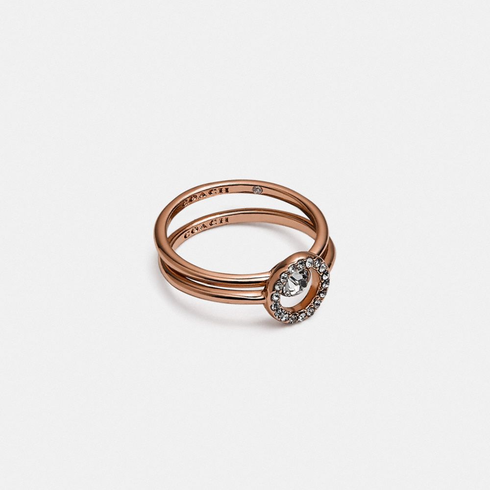 C9232 - Halo Pave Ring Set Rose gold