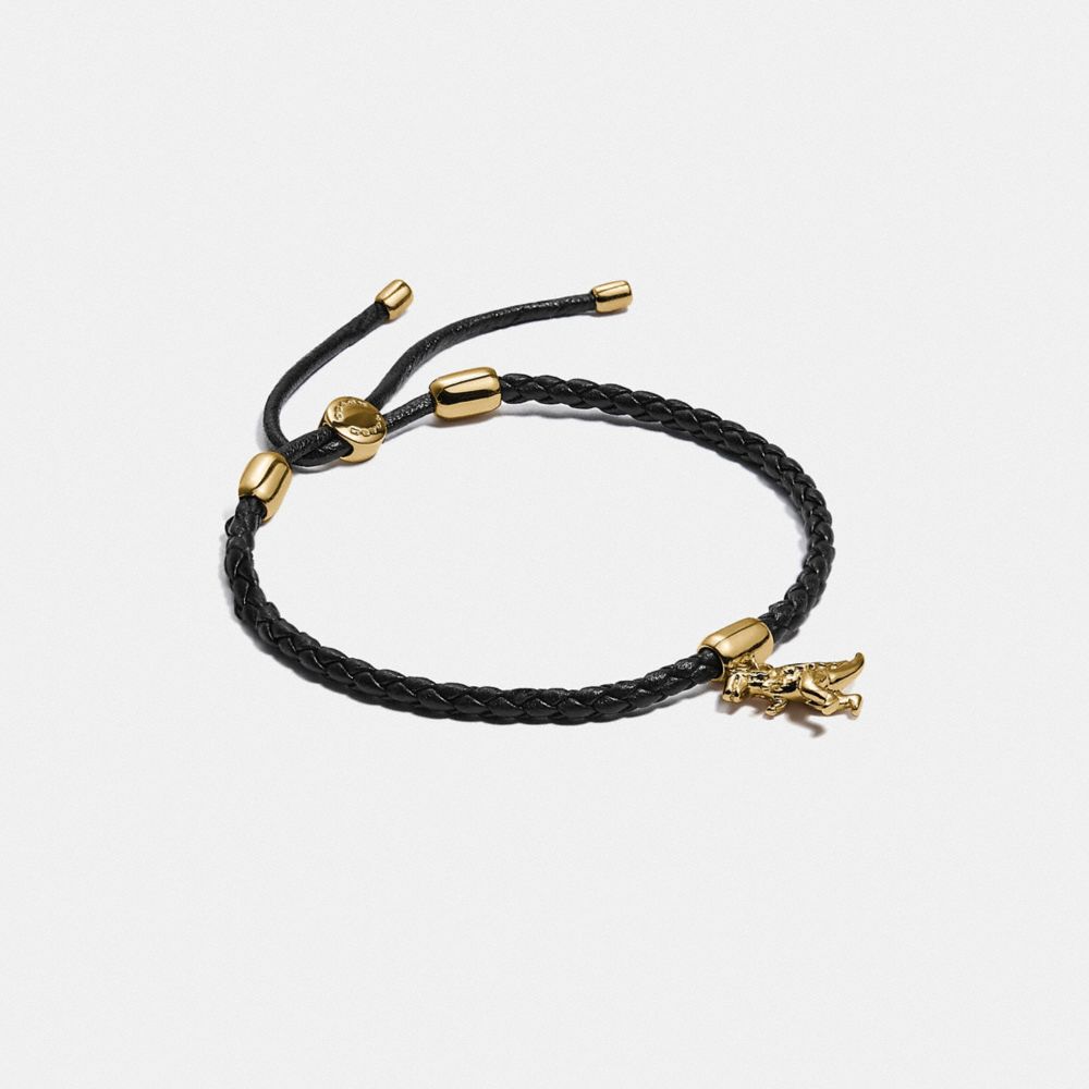C9233 - Friendship Slider Bracelet With Rexy Charm Gold/Black