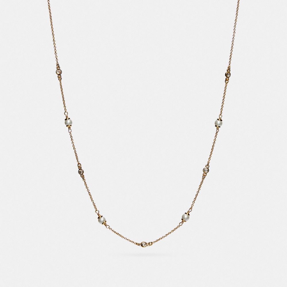 C9235 - Classic Crystal Pearl Necklace Gold