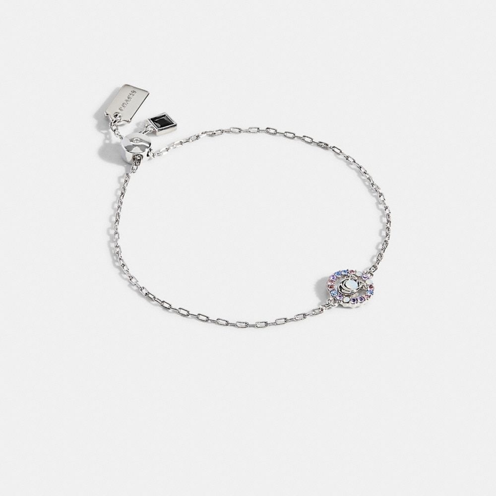 C9352 - Signature Multicolor Crystal Slider Bracelet Silver/BLUE MULTI