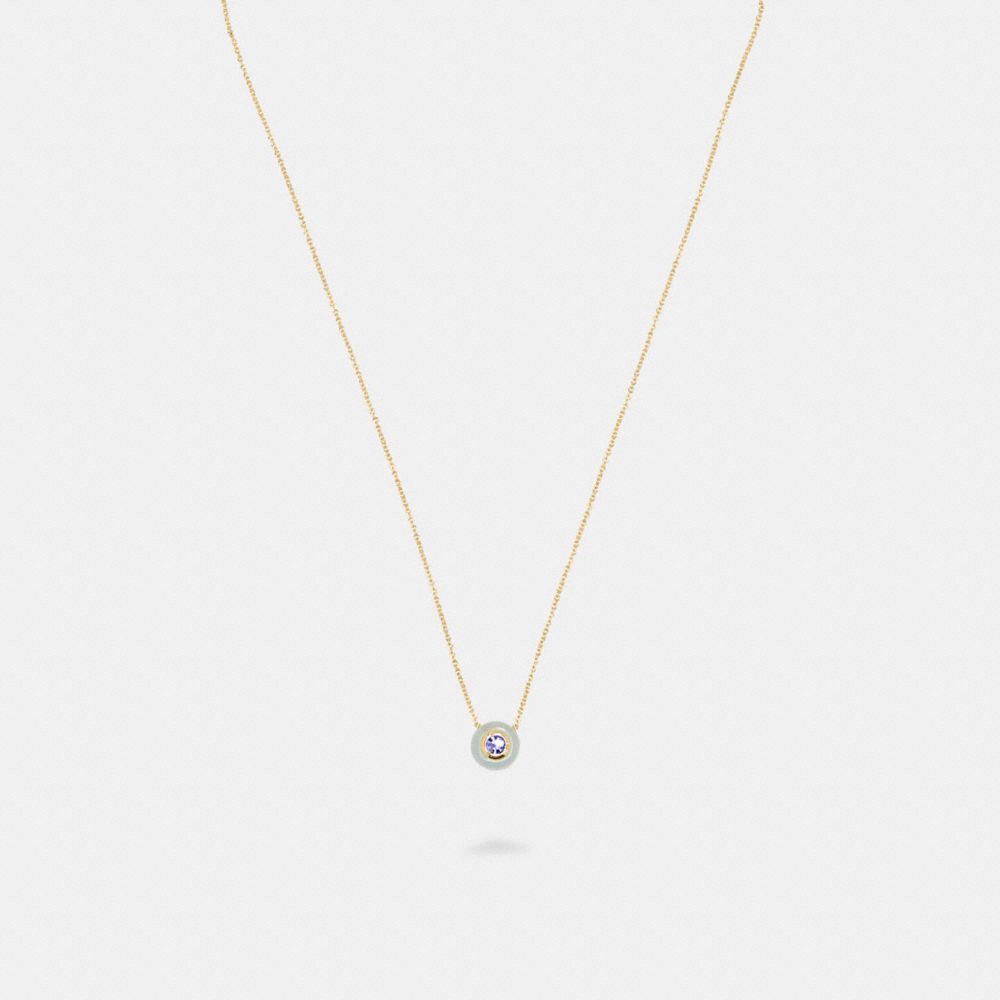 C9357 - Semiprecious Crystal Necklace GOLD/GREEN
