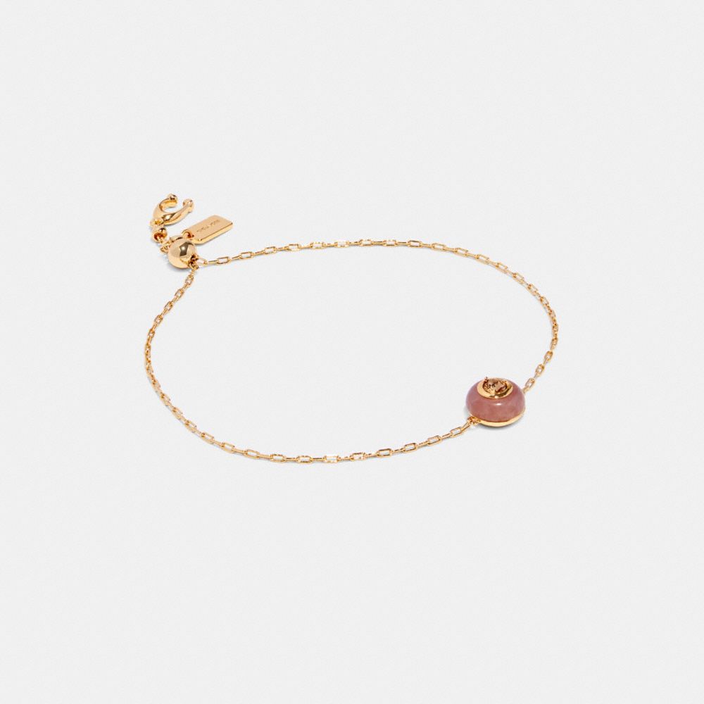 C9358 - Semiprecious Crystal Slider Bracelet GOLD/PINK