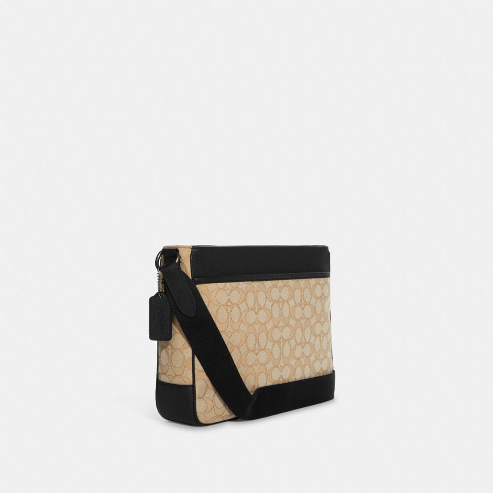 THOMPSON CROSSBODY IN SIGNATURE JACQUARD WITH VARSITY STRIPE