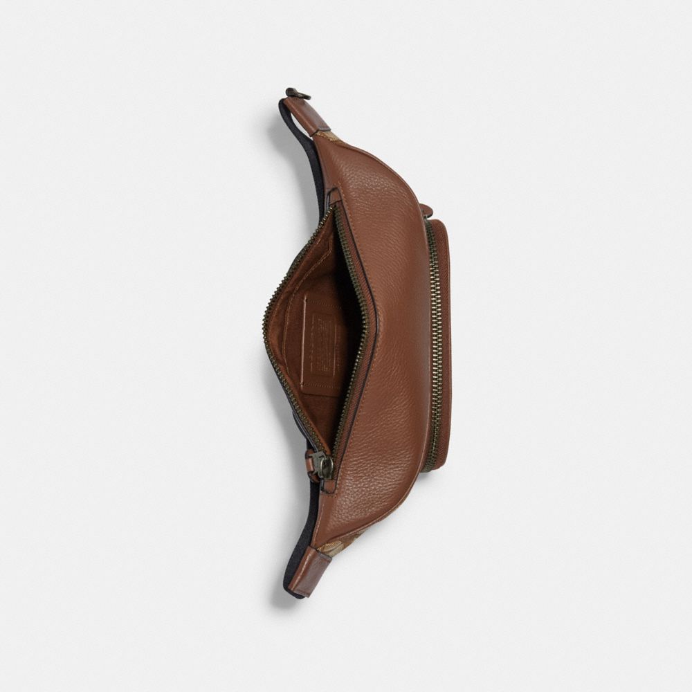 THOMPSON BELT BAG IN SIGNATURE JACQUARD WITH VARSITY STRIPE