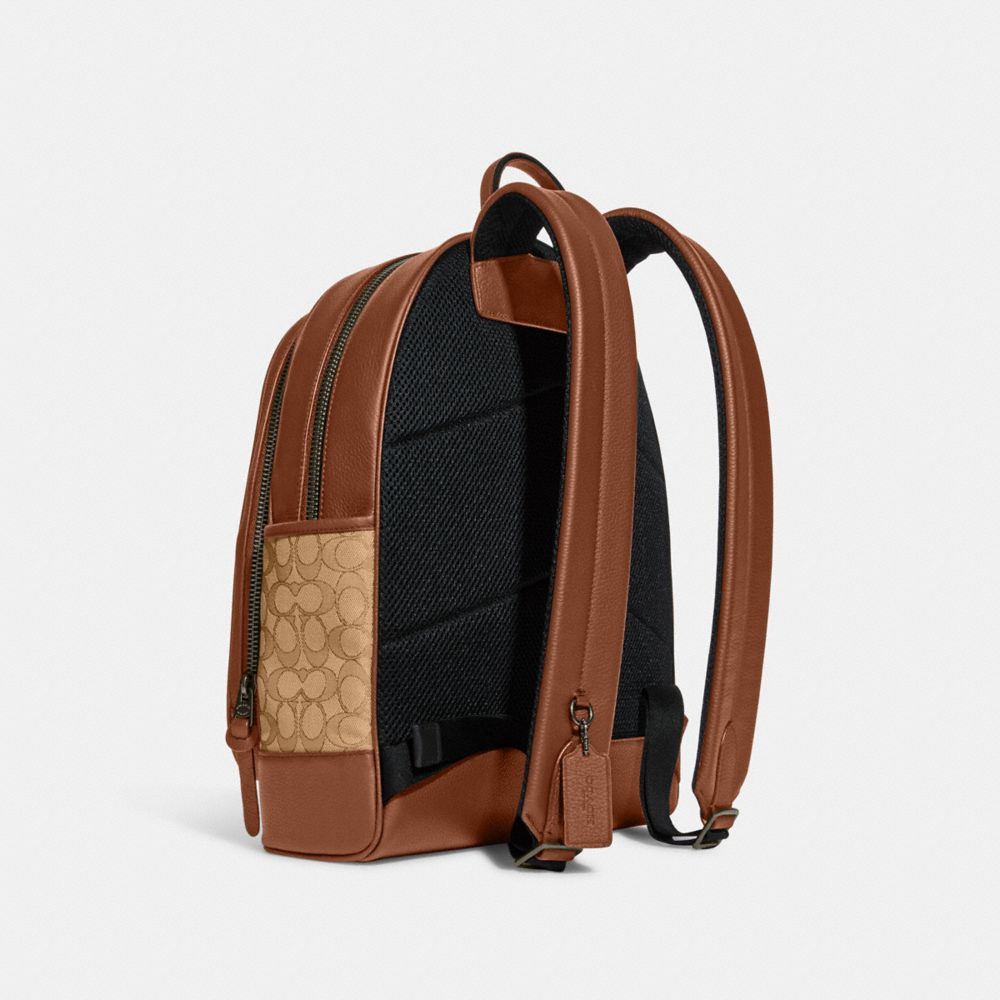 THOMPSON BACKPACK IN SIGNATURE JACQUARD WITH VARSITY STRIPE