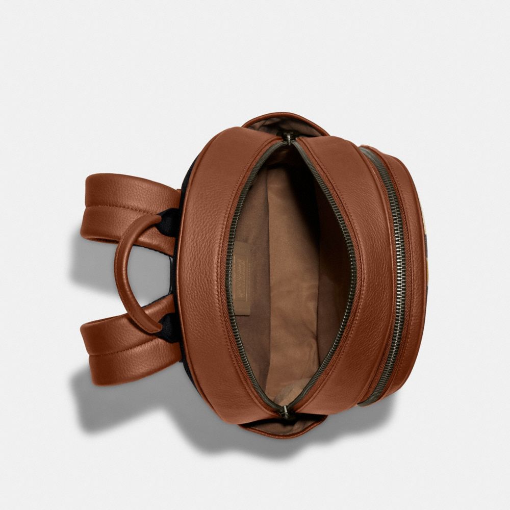 THOMPSON BACKPACK IN SIGNATURE JACQUARD WITH VARSITY STRIPE