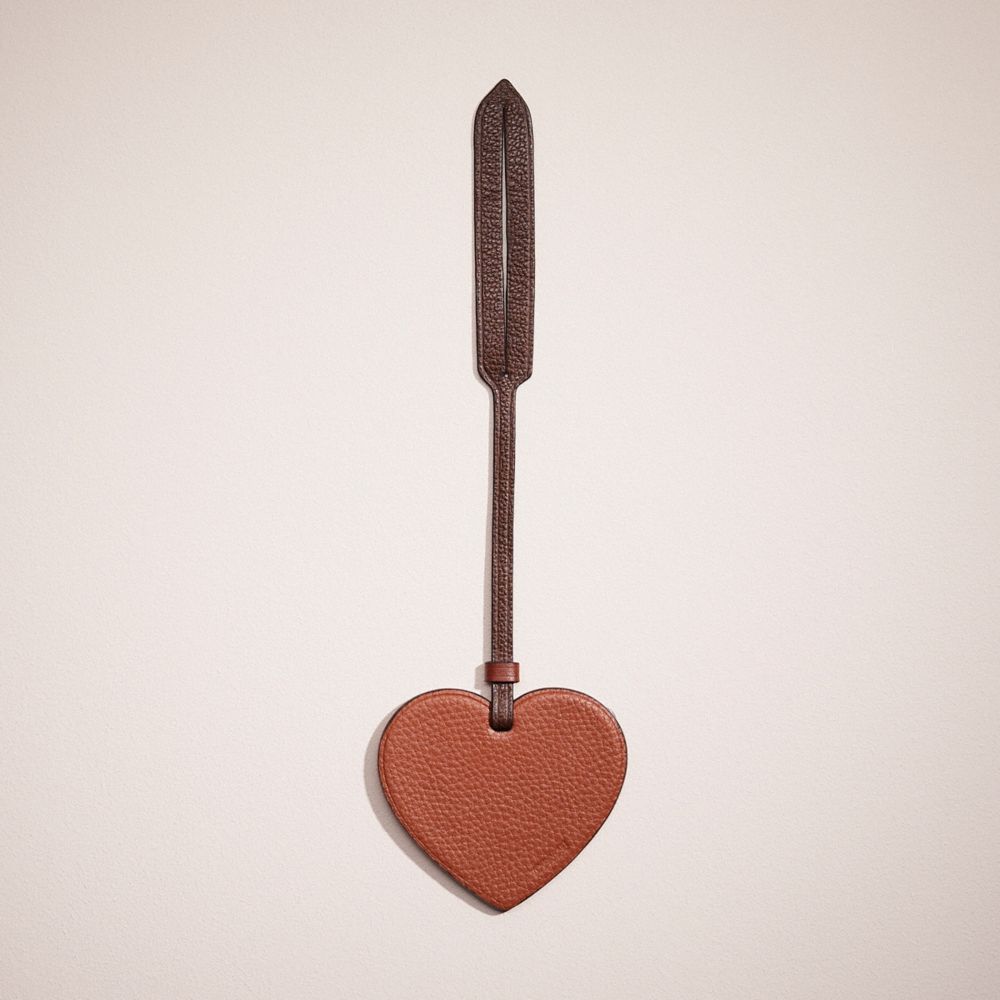 C9401 - Remade Heart Bag Charm Brown