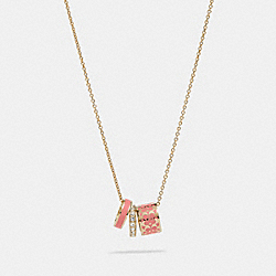 Signature Enamel Necklace - C9446 - Gold/Pink