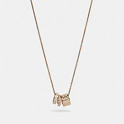 Signature Enamel Necklace - C9446 - Rose Gold/Chalk