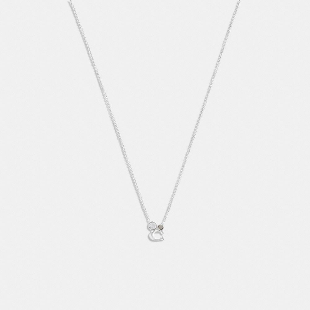 Signature Crystal Cluster Necklace - C9447 - Silver/Black
