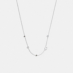 Signature Crystal Necklace - C9448 - Silver/Black