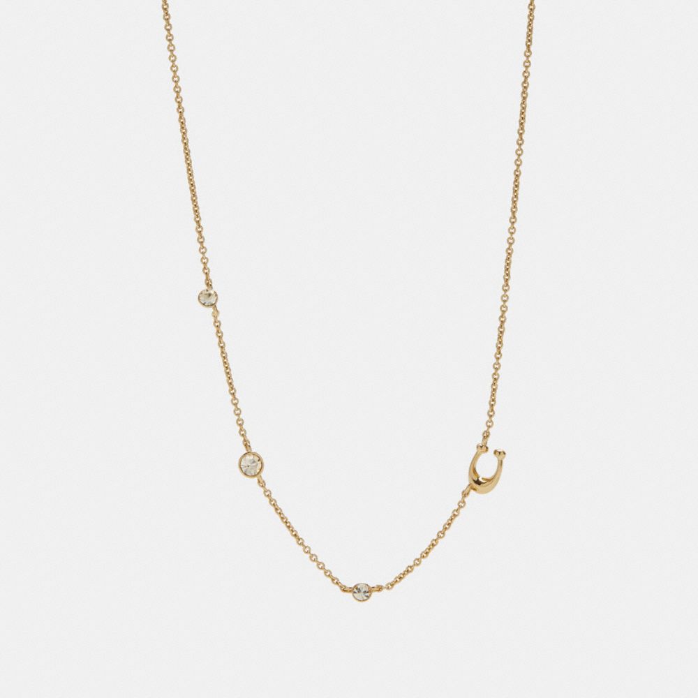 COACH Signature Crystal Necklace - GOLD - C9448