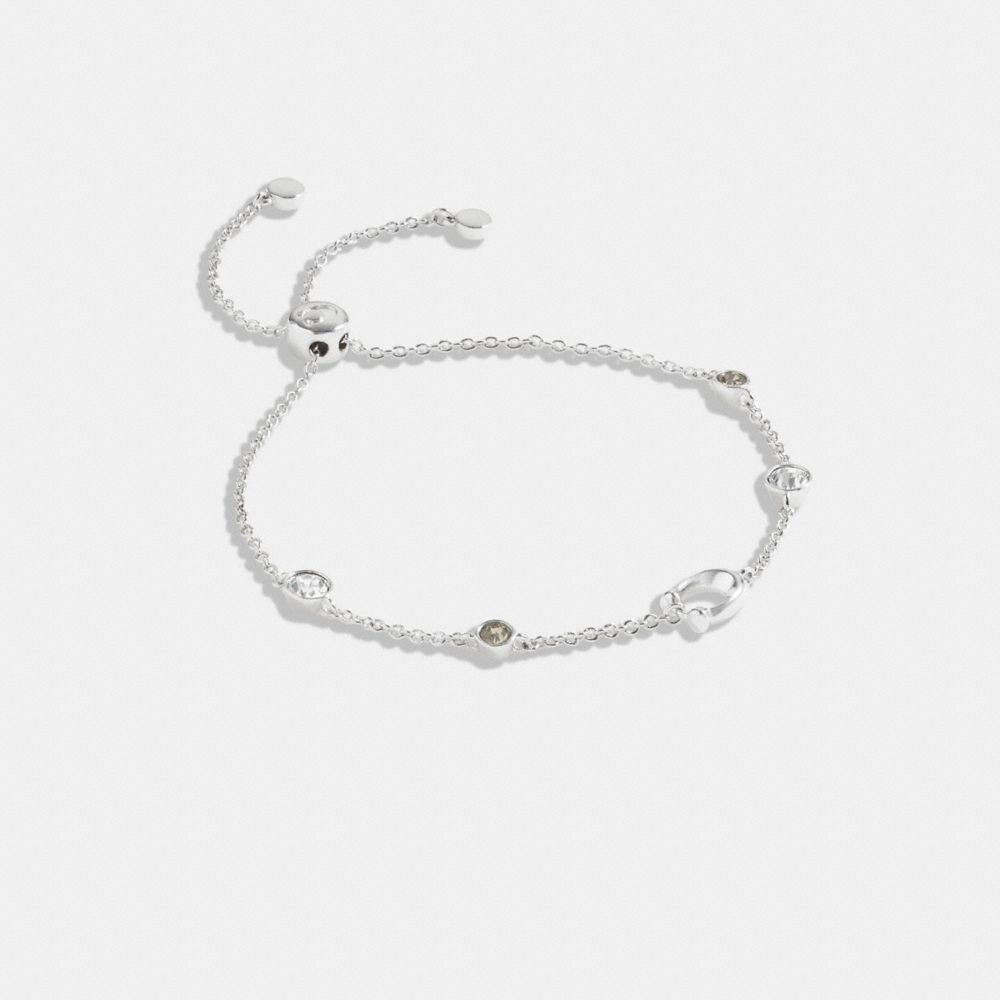 Signature Crystal Slider Bracelet - C9449 - Silver/Black