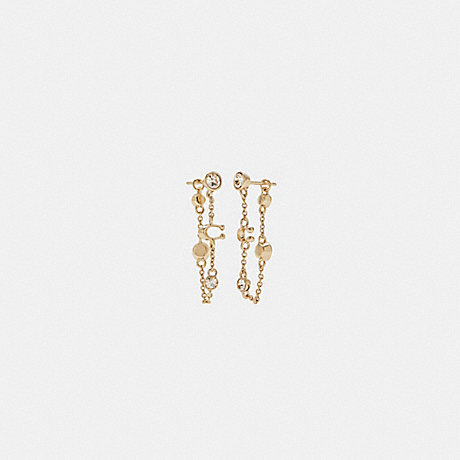 COACH C9451 Signature Crystal Chain Earrings GOLD