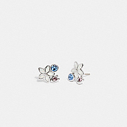 Wildflower Cluster Stud Earrings - C9464 - SILVER MULTI